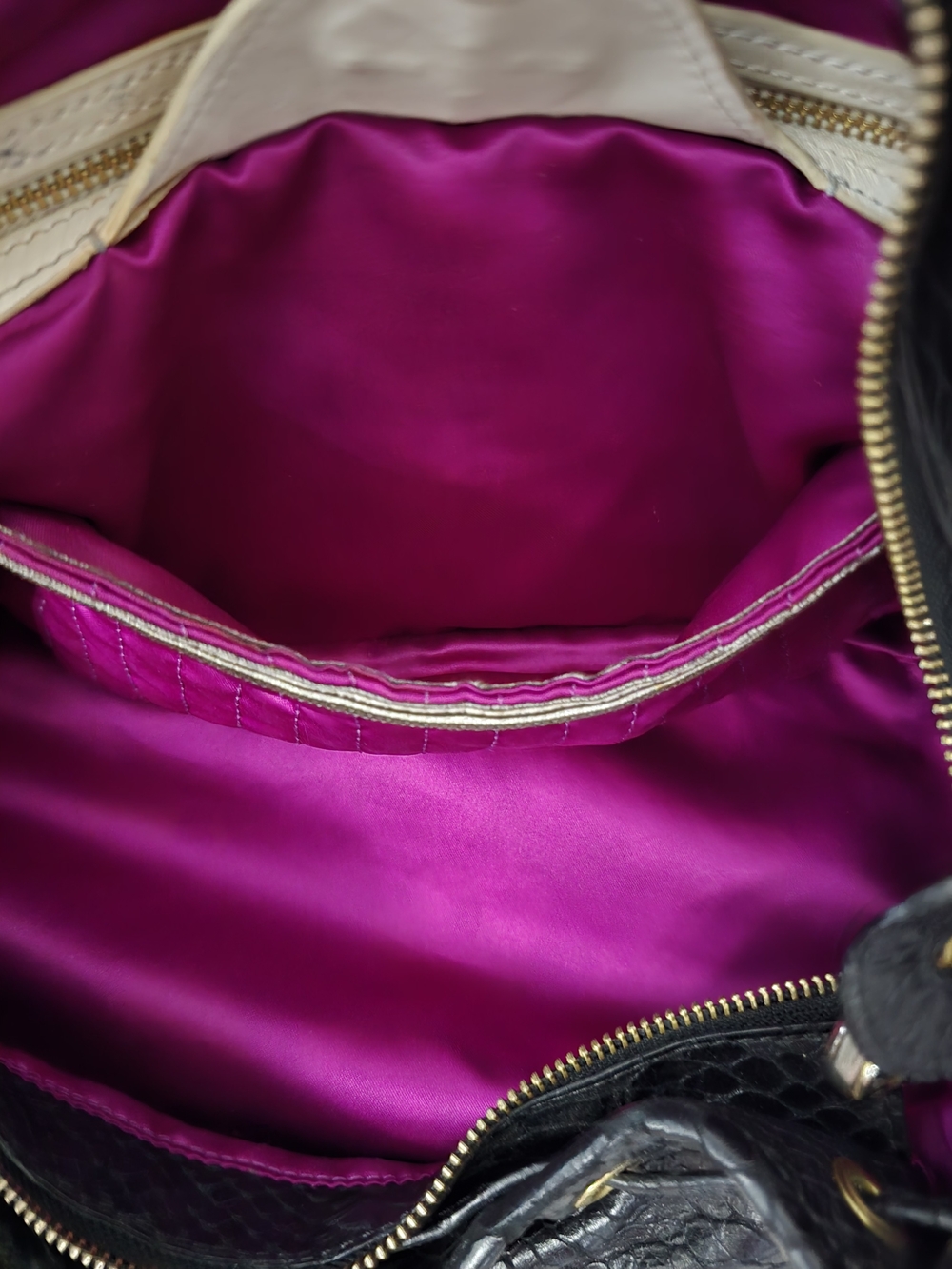RARE Henri Bendel Python Embossed Leather Drawstring Hobo Bag - EUC - Picture 11 of 15
